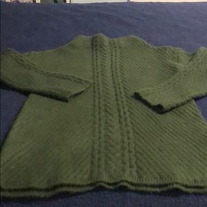 Moss green mock turtleneck sweater
